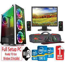 Fast GAMING PC Bundle - i5 16GB RAM 1TB+240GB SSD GTX1050TI 4GB - Speakers - WHITE RAIDER - Refurbished