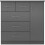 Nevada 5 Drawer Low Wardrobe 3D Effect Grey 2