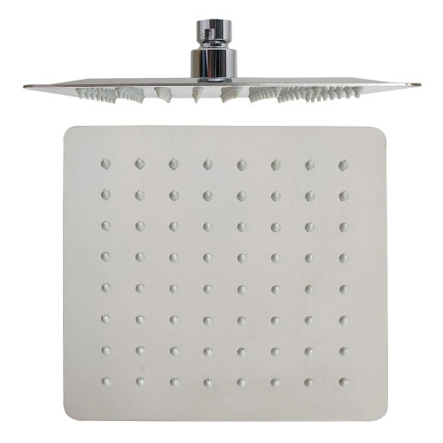 8" Rainfall Showerhead Square Thin Stainless Steel Adjustable Chrome