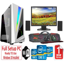 Fast GAMING PC Bundle - i5 16GB RAM 1TB+240GB SSD GTX1050TI 4GB - Speakers - WHTIE MARS - Refurbished