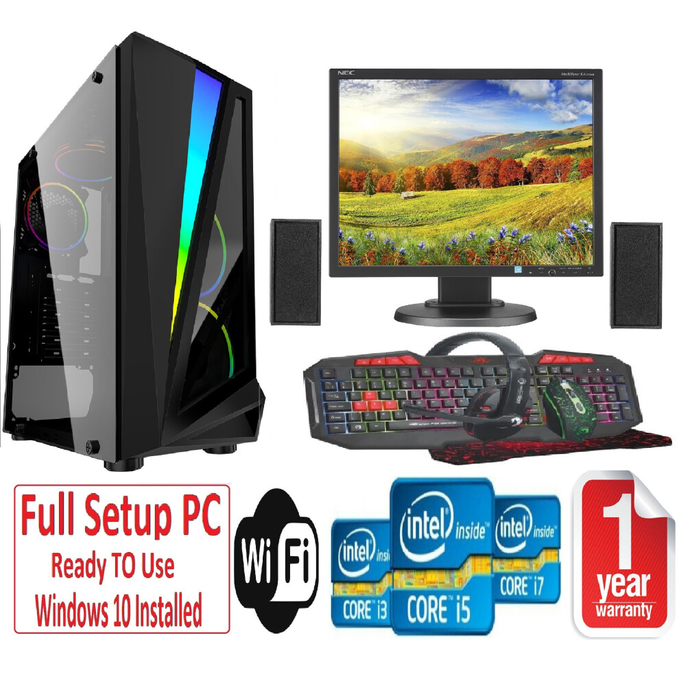 Computek Fast Gaming Pc Bundle - I5 16Gb Ram 1Tb+240Gb Ssd Gtx1050ti 4Gb - Speakers - Black Mars