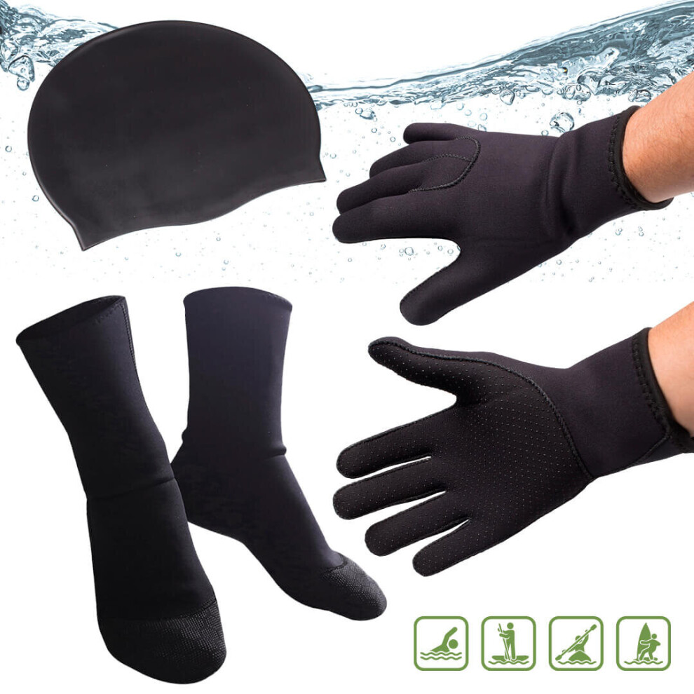 (Extra Large) Valiant Open Water Neoprene Thermal Kit - Includes Gloves, Socks and Swim Cap