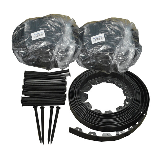 Selections Flexible Plastic Garden Edging with 120 Pegs (30m)