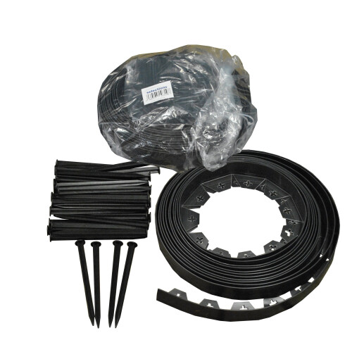 Selections Flexible Plastic Garden Edging with 80 Pegs (20m)
