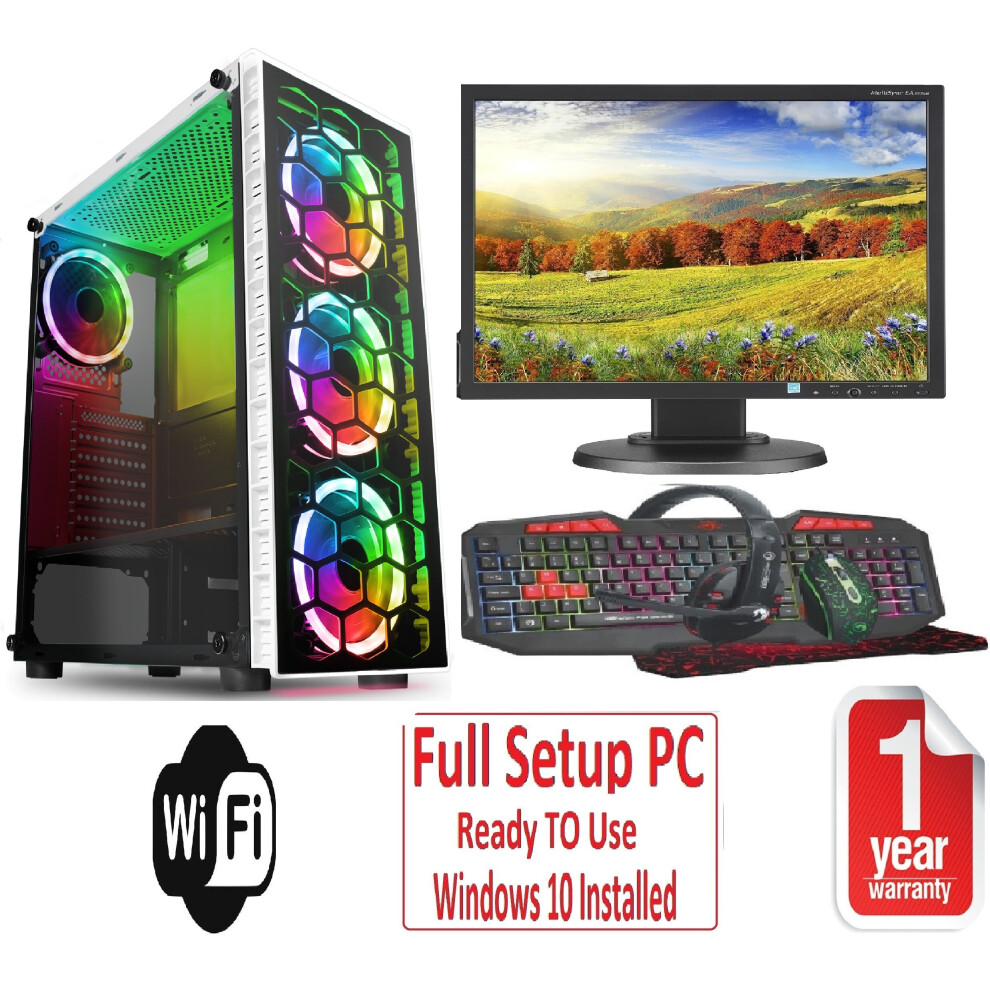 Computek Fast Gaming Pc Bundle - I5 8Gb Ram 1Tb Gt710 2Gb - Raider White