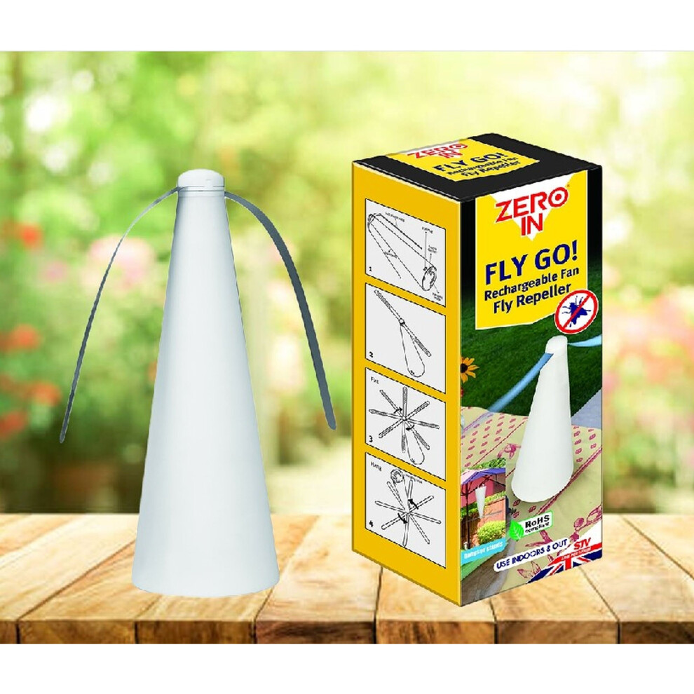 Fly Repellent Fan Rechargeable Flying Insect Repellent Hang or Stand