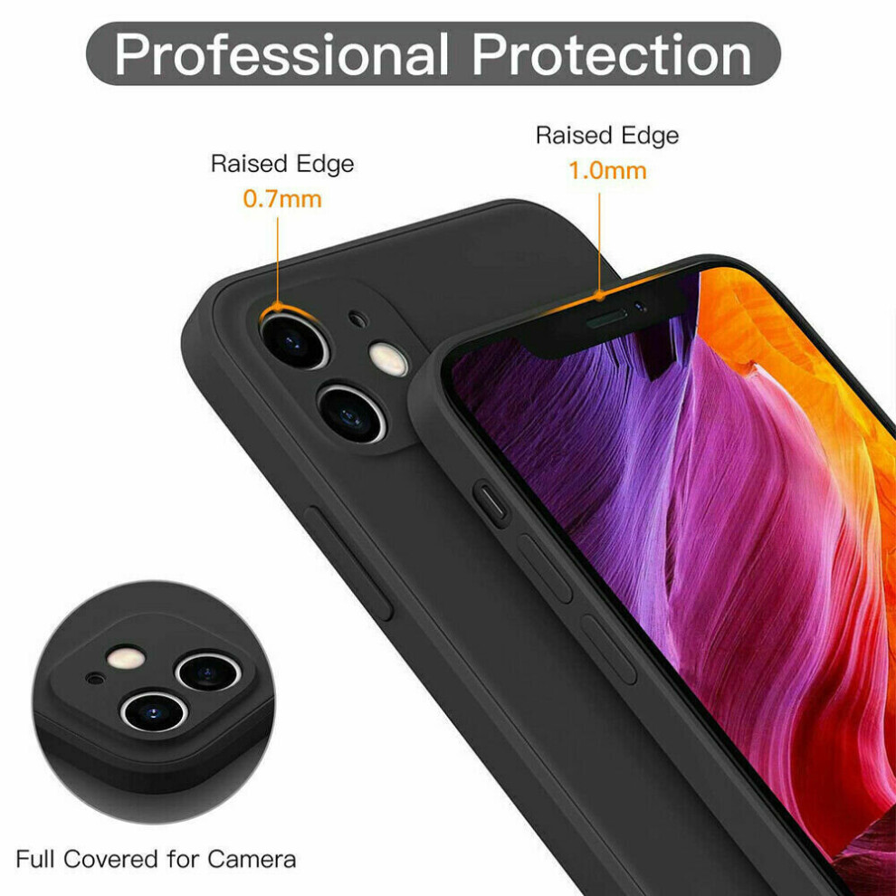 (iPhone 13 Pro Max, Black) Liquid Silicone Case For iPhone 11 12 13 Pro 13 Pro Max XR X/XS