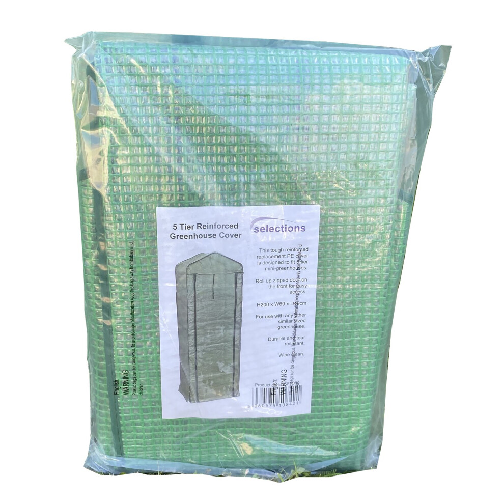 Selections 5 Tier Mini Greenhouse Re-Inforced Replacement Cover