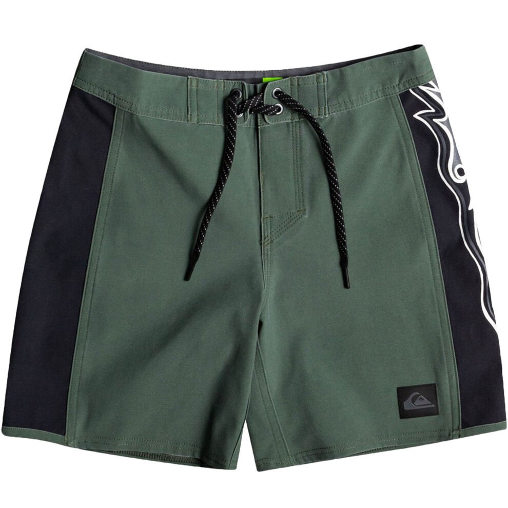 (8 Yrs, Thyme) Quiksilver Boys Surfsilk Arch 15" Summer Beach Surf Swim Board Shorts - Thyme