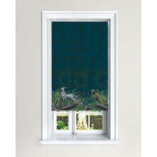 (90 cm Width x 140 cm Drop, Teal) Heron Chinoiserie Bamboo Pink & Teal Blackout Roller Blinds
