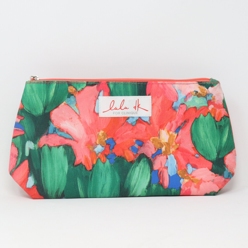 Clinique Lulu Dk Floral Print Cosmetic Bag  / New