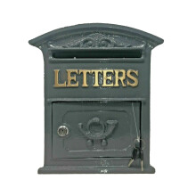 Post Mail Box Wall Mounted Grey Antique Style