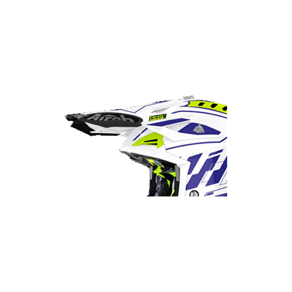 Airoh Off Road Peak For Aviator 3 Rampage Gloss Blue / White Helmet Blue,White 5032173790100