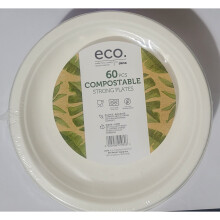 ECO Compostable Strong Plates by Jena, 60pcs | Free Fast Delivery