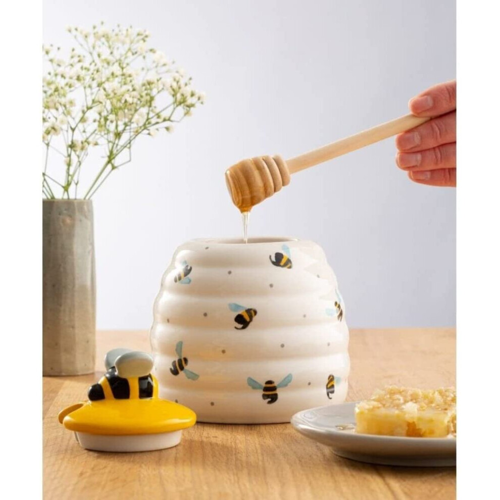 Price & Kensington Sweet Bee Honey Pot & Drizzler, Multi Colour
