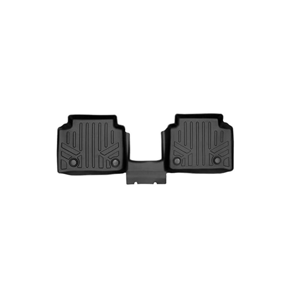 Smartliner Sb0569 All Weather Custom Fit 2Nd Row Floor Mat Liner Set With Bucket Seats With Center Console For 2021-2023 Jeep Grand Cherokee L Black 840004629391