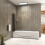 AICA Matt Black 4 Fold Folding Bath Screen 4mm Glass Panel 900x1400 7