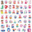 50Pcs/Set Peppa Pig Waterproof Stickers Graffiti Decals Kids Gift 4