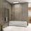 AICA Matt Black 4 Fold Folding Bath Screen 4mm Glass Panel 900x1400 5