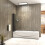 AICA Matt Black 1200x1400mm 5 Fold Folding Bath Shower Screen Door Panel 2