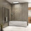 AICA Matt Black 1200x1400mm 5 Fold Folding Bath Shower Screen Door Panel 5
