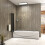 AICA Matt Black 1200x1400mm 5 Fold Folding Bath Shower Screen Door Panel 6