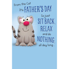 From The Cat Sit Back Relax & Do Nothing Funny Father's Day Card Greeting Cards