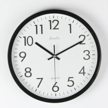 (black) Retro Round Wall Clock Silent Sweep Movement Home Bedroom Kitchen Hanging Decor