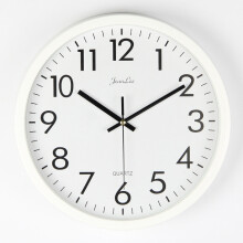 (White) Retro Round Wall Clock Silent Sweep Movement Home Bedroom Kitchen Hanging Decor