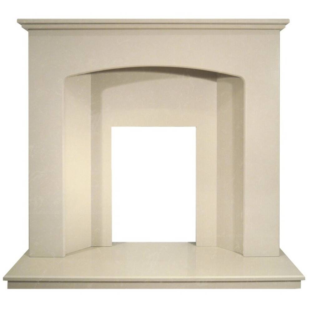 Adam Valletta Roman Marble Fireplace with Downlights, 48 Inch