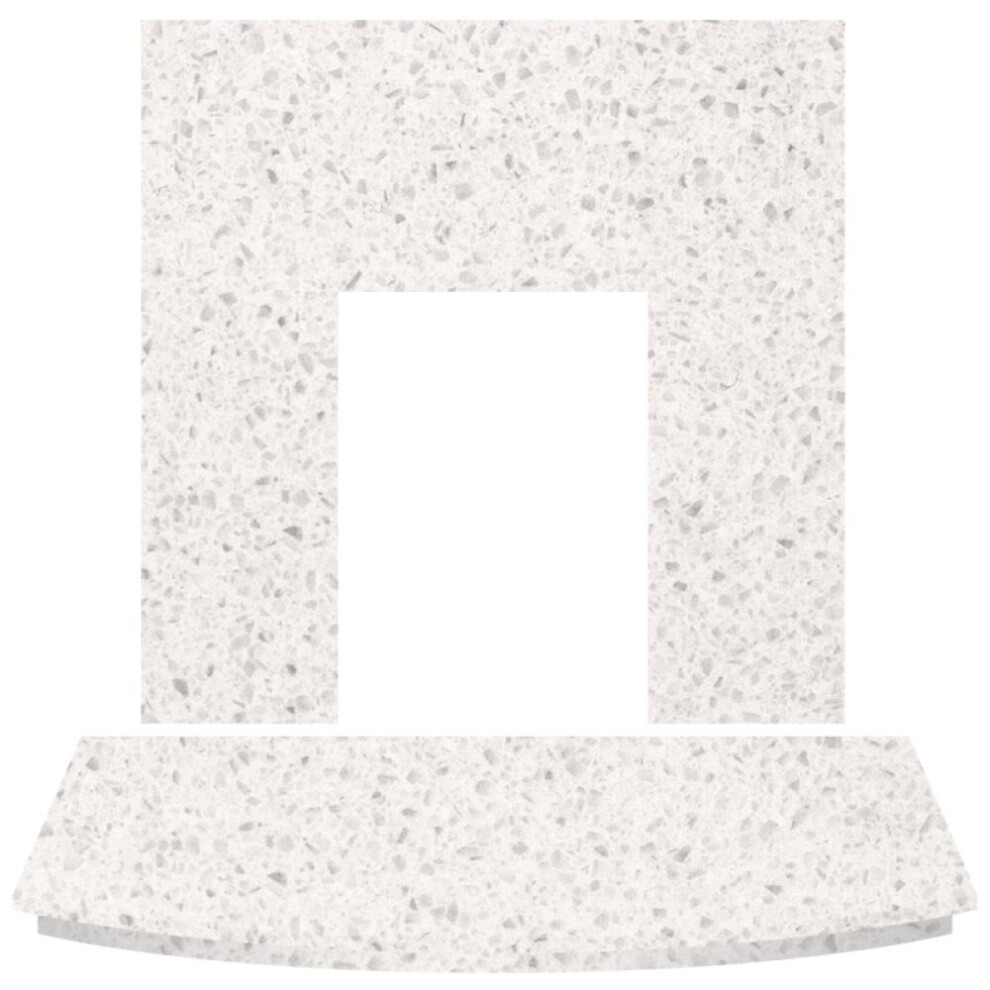 Adam White Marble Back Panel & Curved Hearth, 54 Inch