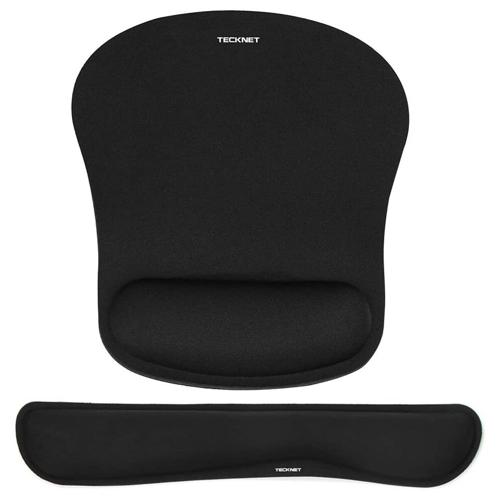 TECKNET Wrist Rest Mat, Keyboard and Mouse Wrist Support Pad Set, Comfortable Memory Foam Mouse Mat with Wrist Cushion Support,...