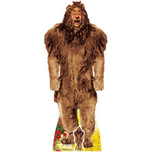 STAR CUTOUTS Ltd The Cowardly Lion from The Wizard of Oz Life Size Cardboard Cut Out with Mini Table top, Multi-Colour, 164 x...