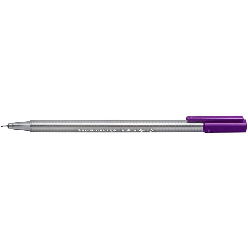 Staedtler 334 Triplus Fineliner Superfine Point Pens, 0.3 mm, Violet, Box of 10