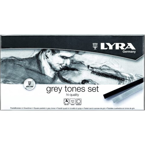 LYRA Polycrayons Soft Grey Tones 12 Box 17.4 x 9.0 x 2.0 cm 1