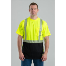 Berne HVK017YWR560 Hi-Vis Class 2 Color Blocked Tee Shirt, Yellow - 3XL