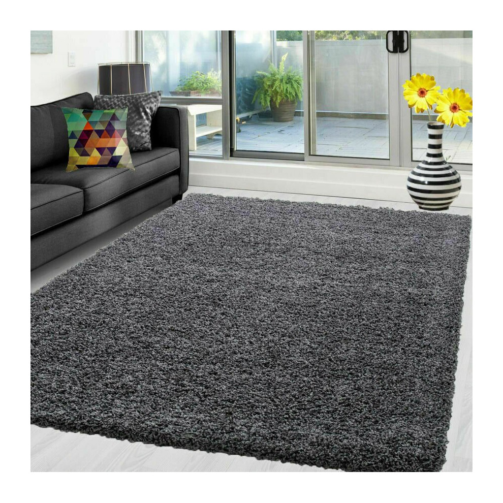 (Dark_Grey, 60 x 220 cm) Thick Shaggy Large Verona Rugs Non Slip Hallway Runner Rug Bedroom Living Room Carpet