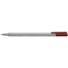 Staedtler 334 Triplus Fineliner Superfine Point Pens, 0.3 mm, Brown, Box of 10