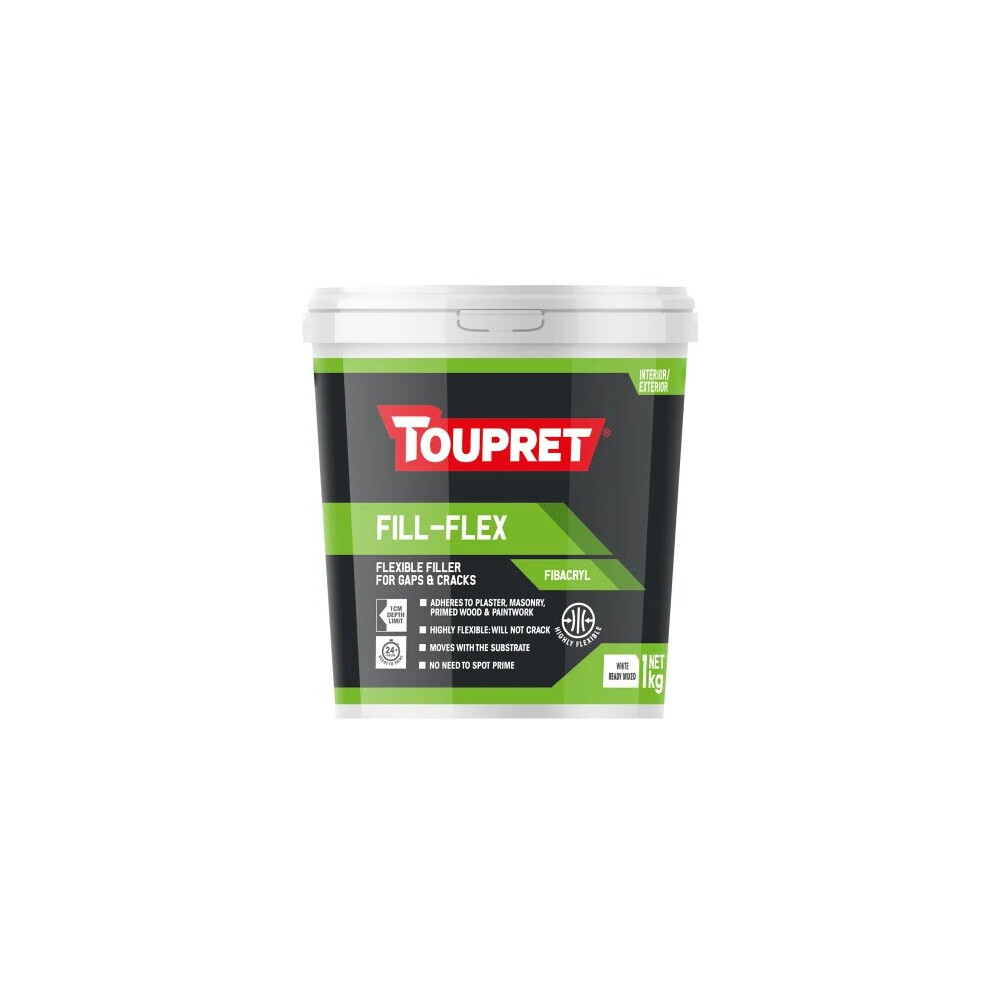 Toupret Fibacryl Fill-Flex 1kg Readymix Interior/Exterior Filler