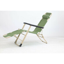 2X Green Beach Chair Sun Lounger Steel Frame Comfortable Best