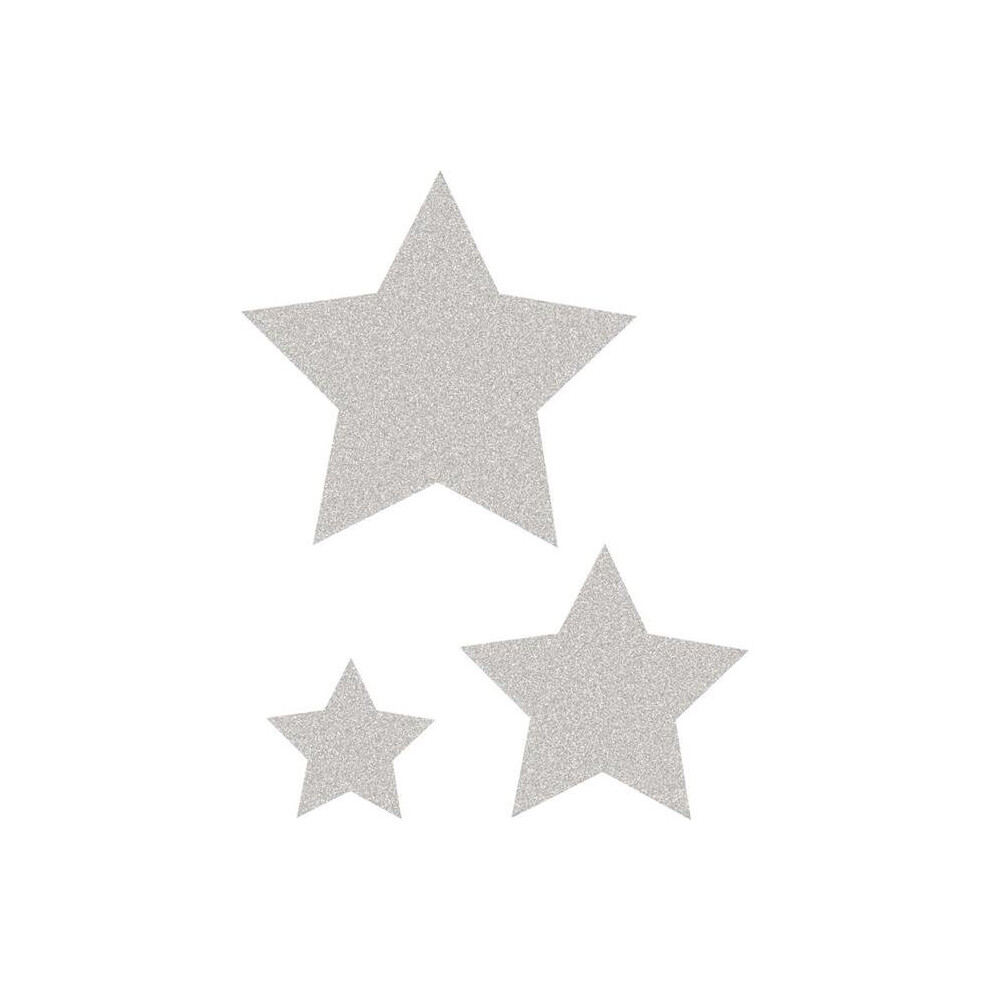 Photos - Garden & Outdoor Decoration Teacher Created Resources TCR77026-3 Silver Glitz Stars Accents - Assorted Size - Pack of 3