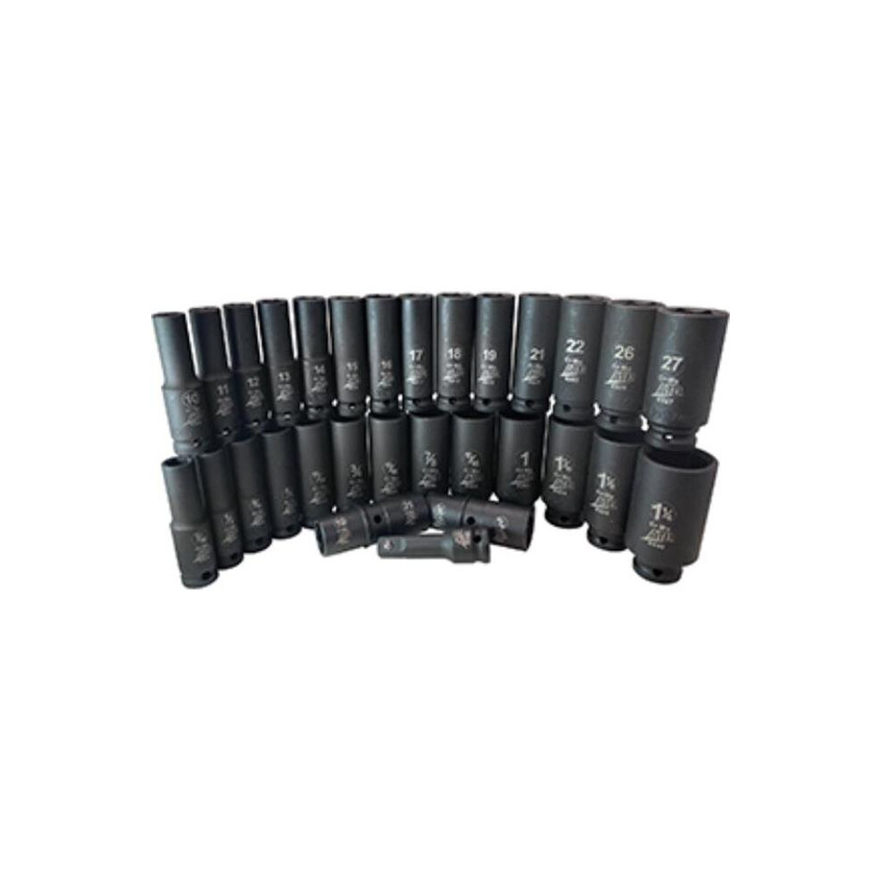 Atd Tools Atd-4930 0.5 In. Drive 6 Point Sae & Metric Deep Impact Socket Set 663126049300