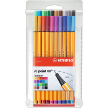 Fineliner - STABILO point 88 Wallet of 20 Assorted Colours