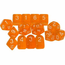 Roll 4 Initiativ Polyhedral Tärningar - Genomskinlig Orange m/Vit och Arch'd4 (15)