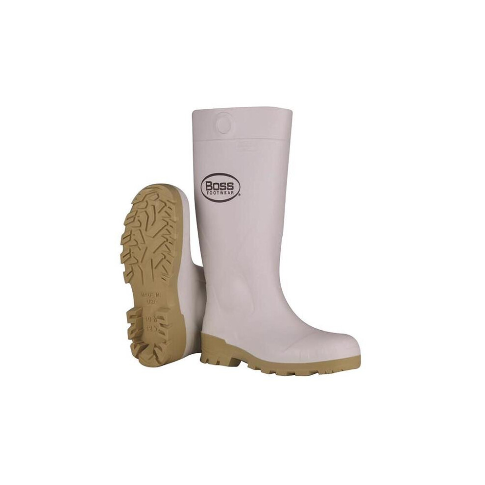 Boss 8071436 16 in. Waterproof Unisex PVC Plain Boots, White - Size 10 US - Pack of 2