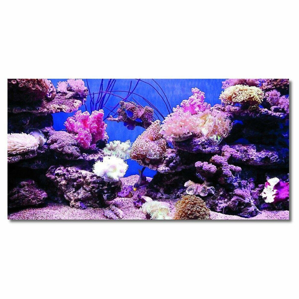 (122*76cm) Coral HD Aquarium Background Poster Fish Tank Decorations Landscape Self