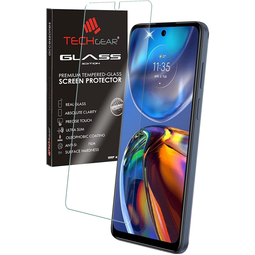 Techgear Glass Edition Compatible For Motorola Moto E32, Tempered Glass Screen Protector Cover [2.5D Round Edge] [9H Hardness]...