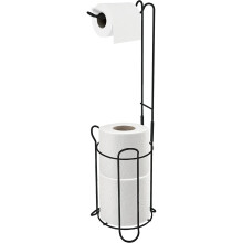 Free Standing Toilet Paper Holder - Heavy-Duty Base - Holds 3 Rolls - Space-Saving Stand for Small Bathrooms - HJ8U