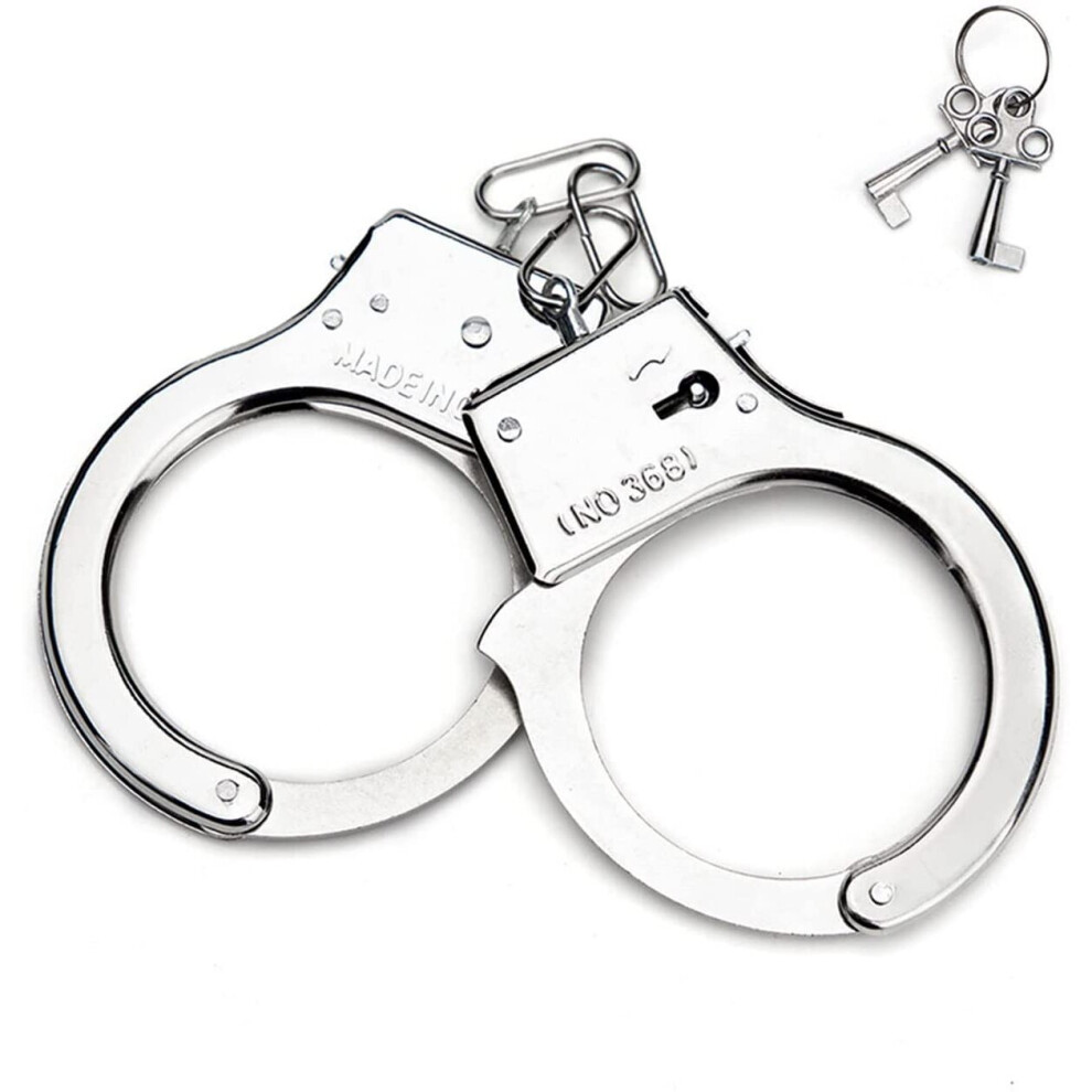 Viksaun Metal Handcuffs With 2 Keys For Cosplay Police Fancy Dress Up Kids Play Toy Metal Handcuffs Party Supplies Costume...