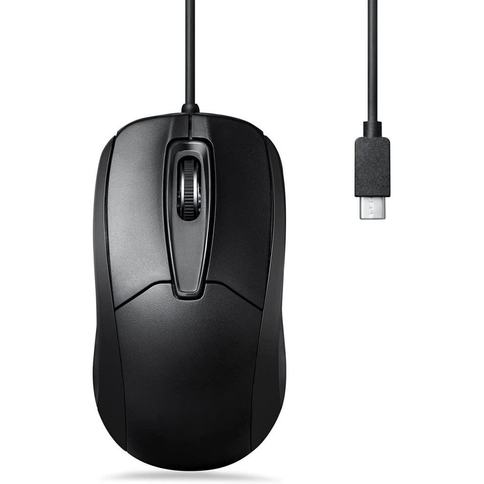 Perixx Perimice-209C Usb Type C Wired Optical Mouse, 1000 Dpi, Black 4049571006550